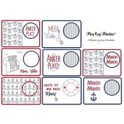 Stickserie ITH Mug Rugs - Maritim 1